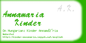 annamaria kinder business card